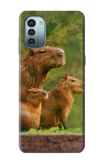 S3917 Capybara Family Giant Guinea Pig Hülle Schutzhülle Taschen für Nokia G11, G21