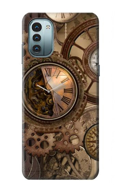S3927 Compass Clock Gage Steampunk Hülle Schutzhülle Taschen für Nokia G11, G21