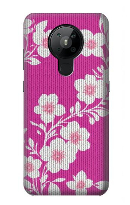 S3924 Cherry Blossom Pink Background Hülle Schutzhülle Taschen für Nokia 5.3