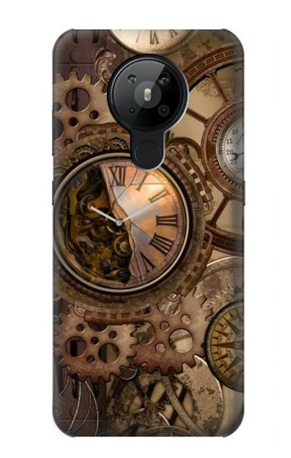 S3927 Compass Clock Gage Steampunk Hülle Schutzhülle Taschen für Nokia 5.3