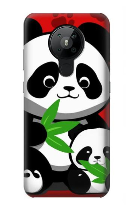 S3929 Cute Panda Eating Bamboo Hülle Schutzhülle Taschen für Nokia 5.3