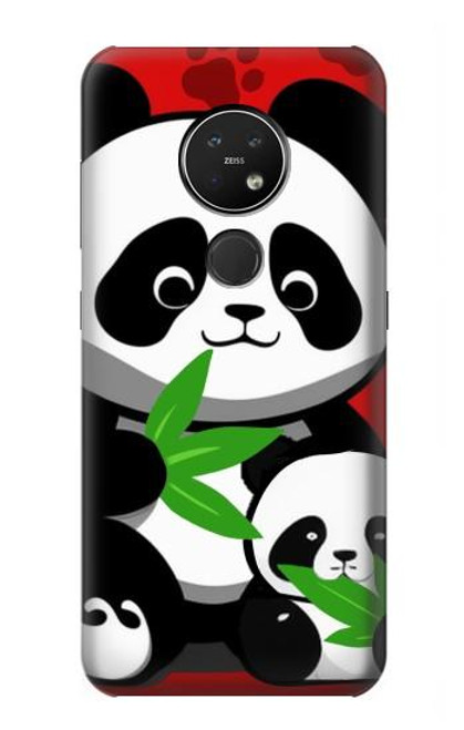 S3929 Cute Panda Eating Bamboo Hülle Schutzhülle Taschen für Nokia 7.2