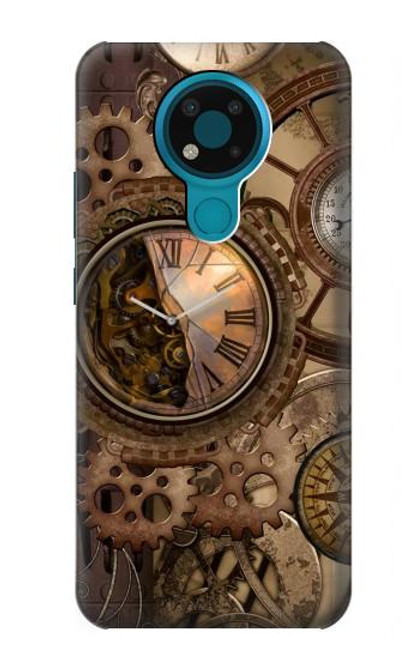 S3927 Compass Clock Gage Steampunk Hülle Schutzhülle Taschen für Nokia 3.4