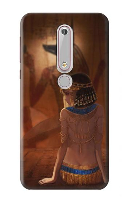 S3919 Egyptian Queen Cleopatra Anubis Hülle Schutzhülle Taschen für Nokia 6.1, Nokia 6 2018