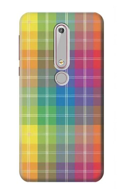 S3942 LGBTQ Rainbow Plaid Tartan Hülle Schutzhülle Taschen für Nokia 6.1, Nokia 6 2018