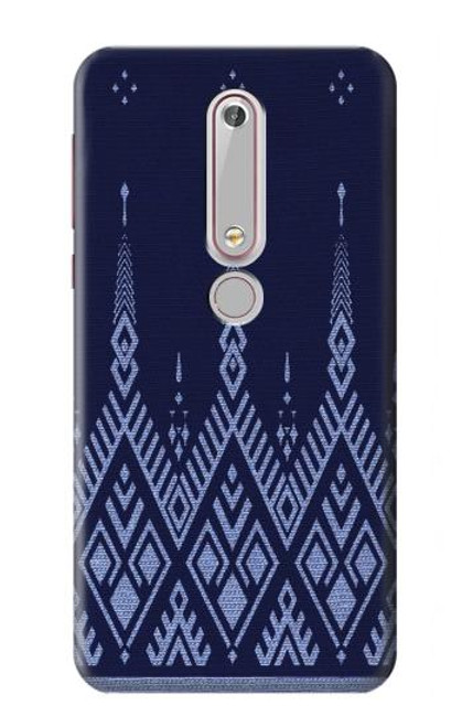 S3950 Textile Thai Blue Pattern Hülle Schutzhülle Taschen für Nokia 6.1, Nokia 6 2018