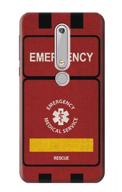 S3957 Emergency Medical Service Hülle Schutzhülle Taschen für Nokia 6.1, Nokia 6 2018