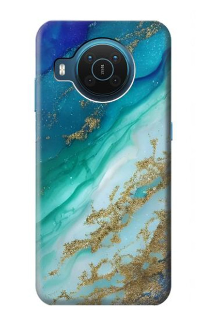 S3920 Abstract Ocean Blue Color Mixed Emerald Hülle Schutzhülle Taschen für Nokia X20