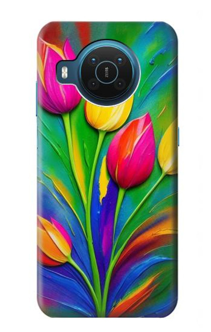S3926 Colorful Tulip Oil Painting Hülle Schutzhülle Taschen für Nokia X20