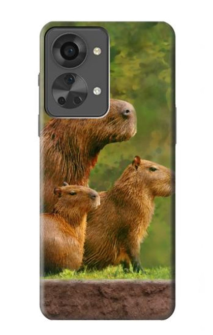 S3917 Capybara Family Giant Guinea Pig Hülle Schutzhülle Taschen für OnePlus Nord 2T