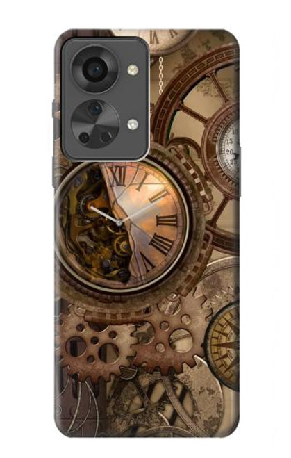 S3927 Compass Clock Gage Steampunk Hülle Schutzhülle Taschen für OnePlus Nord 2T