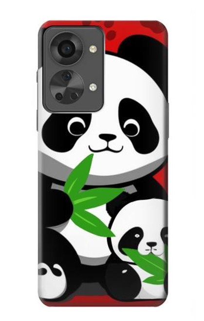 S3929 Cute Panda Eating Bamboo Hülle Schutzhülle Taschen für OnePlus Nord 2T