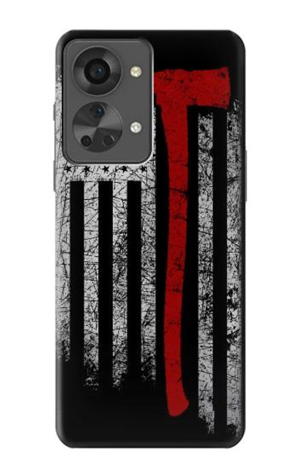 S3958 Firefighter Axe Flag Hülle Schutzhülle Taschen für OnePlus Nord 2T