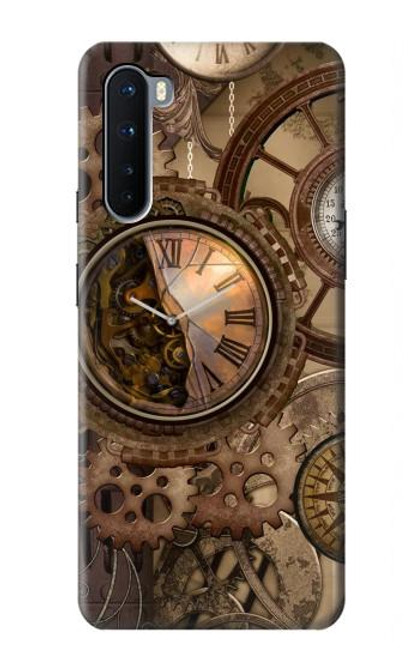 S3927 Compass Clock Gage Steampunk Hülle Schutzhülle Taschen für OnePlus Nord