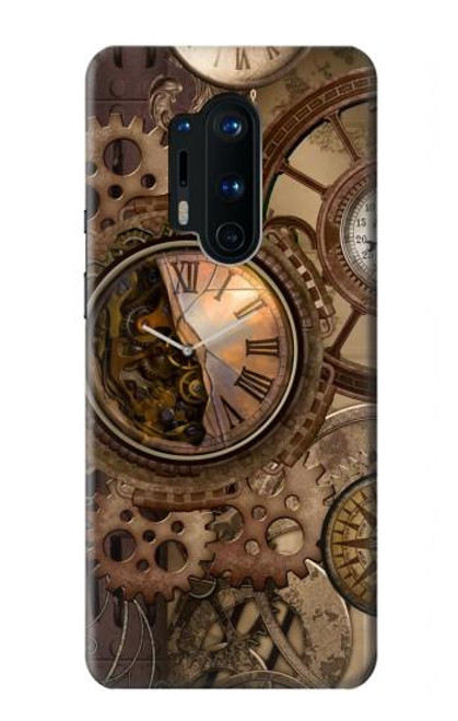S3927 Compass Clock Gage Steampunk Hülle Schutzhülle Taschen für OnePlus 8 Pro