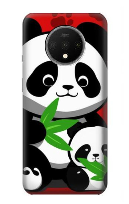 S3929 Cute Panda Eating Bamboo Hülle Schutzhülle Taschen für OnePlus 7T
