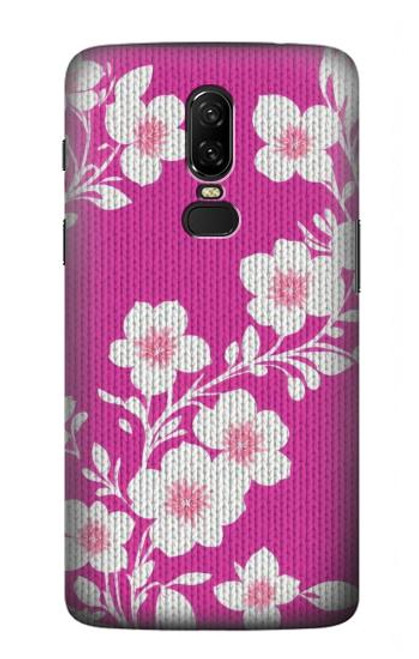 S3924 Cherry Blossom Pink Background Hülle Schutzhülle Taschen für OnePlus 6