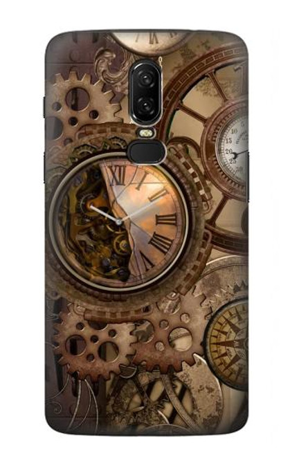 S3927 Compass Clock Gage Steampunk Hülle Schutzhülle Taschen für OnePlus 6