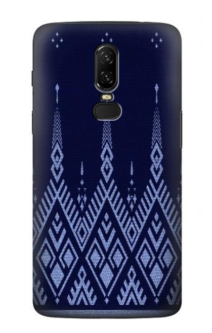S3950 Textile Thai Blue Pattern Hülle Schutzhülle Taschen für OnePlus 6
