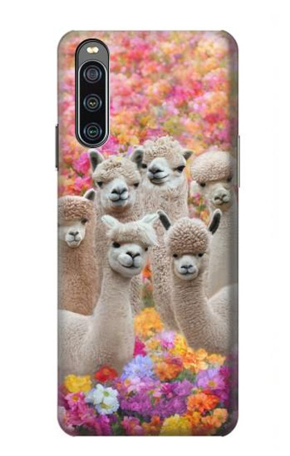 S3916 Alpaca Family Baby Alpaca Hülle Schutzhülle Taschen für Sony Xperia 10 IV