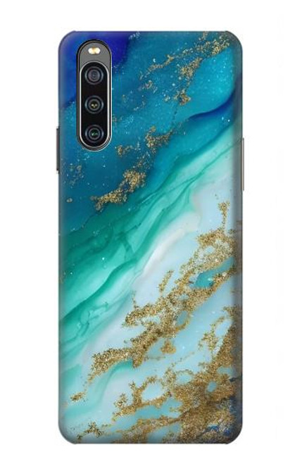 S3920 Abstract Ocean Blue Color Mixed Emerald Hülle Schutzhülle Taschen für Sony Xperia 10 IV