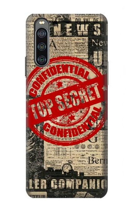 S3937 Text Top Secret Art Vintage Hülle Schutzhülle Taschen für Sony Xperia 10 IV