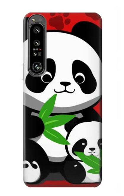 S3929 Cute Panda Eating Bamboo Hülle Schutzhülle Taschen für Sony Xperia 1 IV