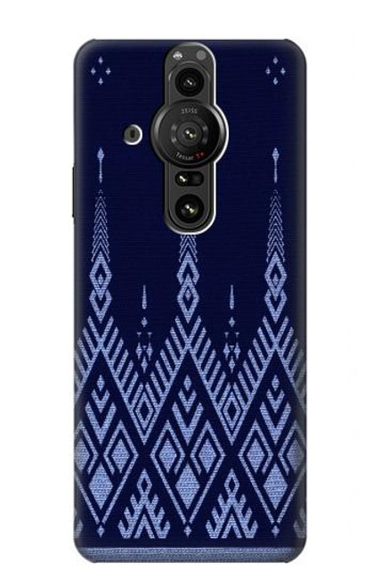 S3950 Textile Thai Blue Pattern Hülle Schutzhülle Taschen für Sony Xperia Pro-I