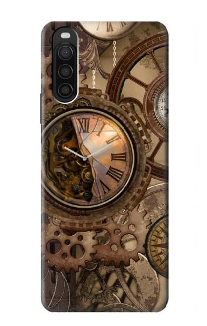 S3927 Compass Clock Gage Steampunk Hülle Schutzhülle Taschen für Sony Xperia 10 III