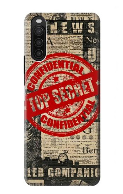S3937 Text Top Secret Art Vintage Hülle Schutzhülle Taschen für Sony Xperia 10 III