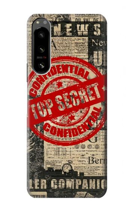S3937 Text Top Secret Art Vintage Hülle Schutzhülle Taschen für Sony Xperia 5 IV