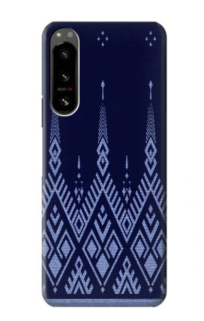 S3950 Textile Thai Blue Pattern Hülle Schutzhülle Taschen für Sony Xperia 5 IV