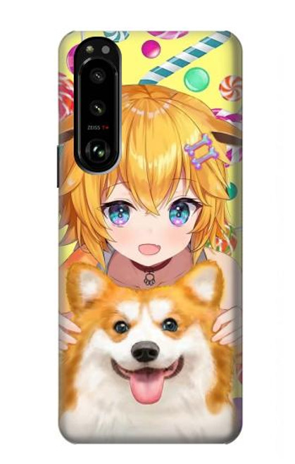 S3918 Baby Corgi Dog Corgi Girl Candy Hülle Schutzhülle Taschen für Sony Xperia 5 III