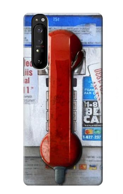S3925 Collage Vintage Pay Phone Hülle Schutzhülle Taschen für Sony Xperia 1 III