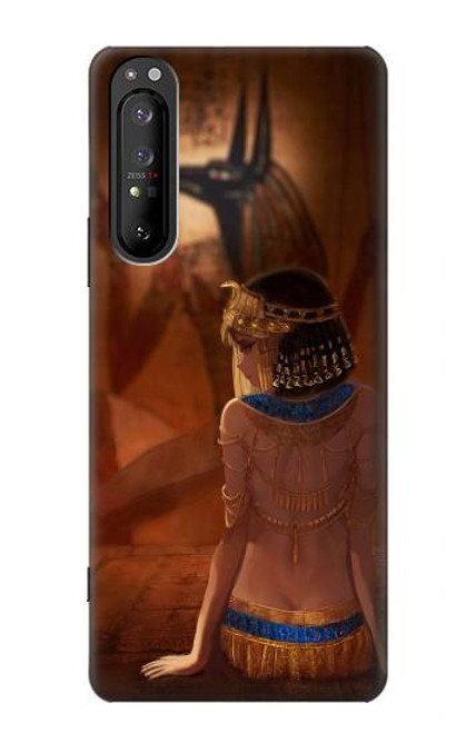 S3919 Egyptian Queen Cleopatra Anubis Hülle Schutzhülle Taschen für Sony Xperia 1 II
