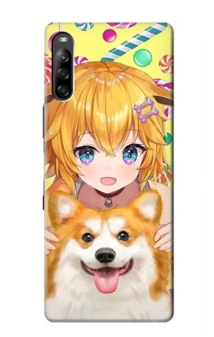 S3918 Baby Corgi Dog Corgi Girl Candy Hülle Schutzhülle Taschen für Sony Xperia L4