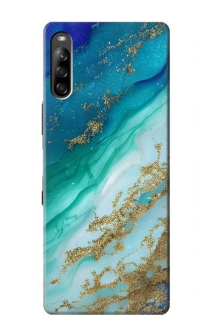 S3920 Abstract Ocean Blue Color Mixed Emerald Hülle Schutzhülle Taschen für Sony Xperia L4