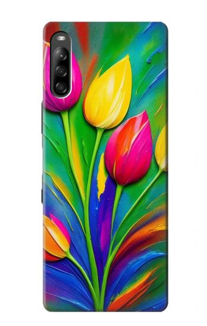 S3926 Colorful Tulip Oil Painting Hülle Schutzhülle Taschen für Sony Xperia L4