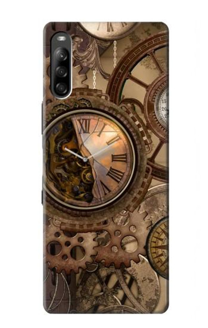 S3927 Compass Clock Gage Steampunk Hülle Schutzhülle Taschen für Sony Xperia L4