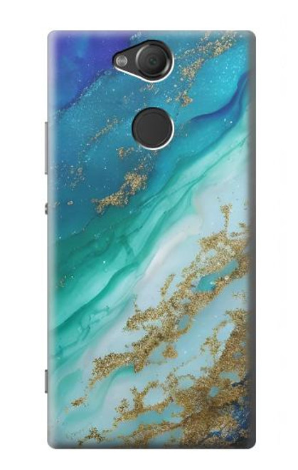 S3920 Abstract Ocean Blue Color Mixed Emerald Hülle Schutzhülle Taschen für Sony Xperia XA2