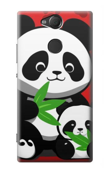 S3929 Cute Panda Eating Bamboo Hülle Schutzhülle Taschen für Sony Xperia XA2