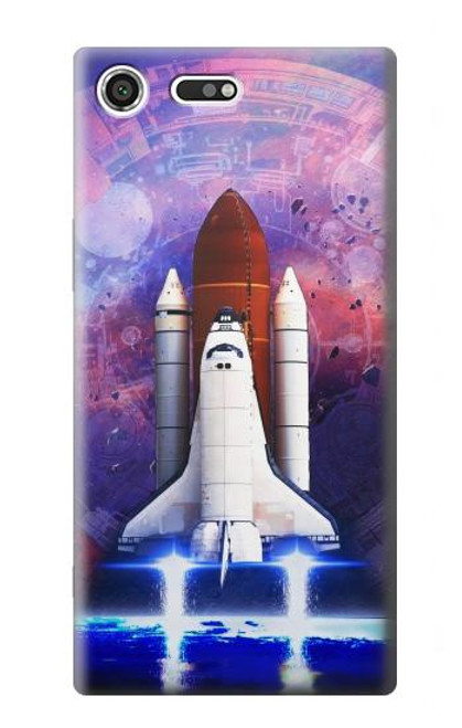 S3913 Colorful Nebula Space Shuttle Hülle Schutzhülle Taschen für Sony Xperia XZ Premium