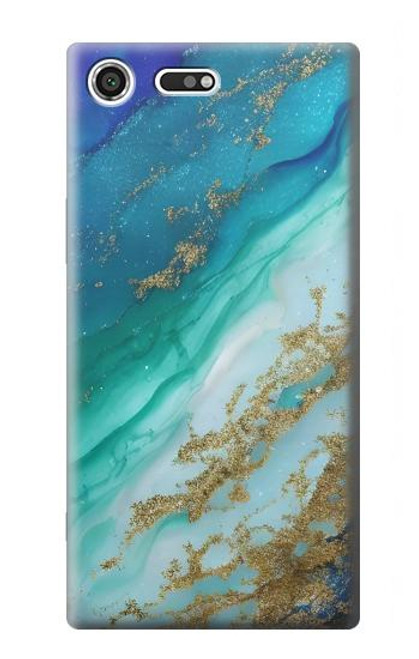 S3920 Abstract Ocean Blue Color Mixed Emerald Hülle Schutzhülle Taschen für Sony Xperia XZ Premium