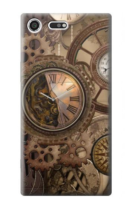 S3927 Compass Clock Gage Steampunk Hülle Schutzhülle Taschen für Sony Xperia XZ Premium