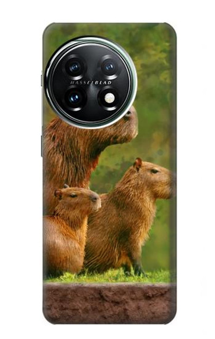 S3917 Capybara Family Giant Guinea Pig Hülle Schutzhülle Taschen für OnePlus 11