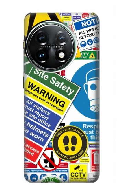 S3960 Safety Signs Sticker Collage Hülle Schutzhülle Taschen für OnePlus 11