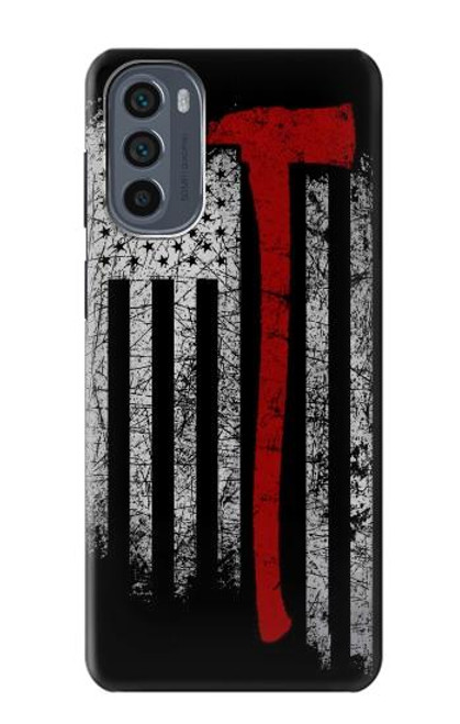 S3958 Firefighter Axe Flag Hülle Schutzhülle Taschen für Motorola Moto G62 5G