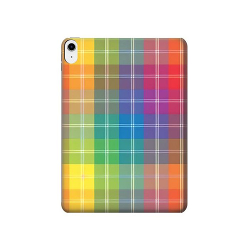 S3942 LGBTQ Rainbow Plaid Tartan Hülle Schutzhülle Taschen für iPad 10.9 (2022)