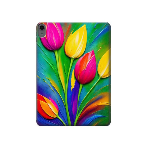 S3926 Colorful Tulip Oil Painting Hülle Schutzhülle Taschen für iPad Air (2022,2020, 4th, 5th), iPad Pro 11 (2022, 6th)