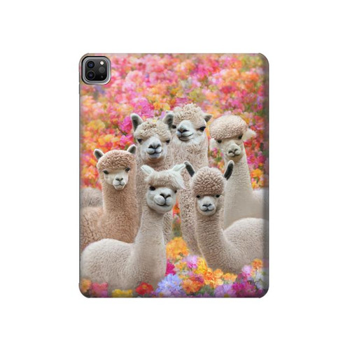 S3916 Alpaca Family Baby Alpaca Hülle Schutzhülle Taschen für iPad Pro 12.9 (2022,2021,2020,2018, 3rd, 4th, 5th, 6th)